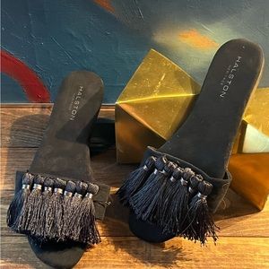 Halston Heritage Fran Tobago Fringe Sandals